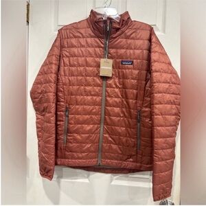 Patagonia Men’s S Small Nano Puff Jacket Burl Red Grey NWT Puffer